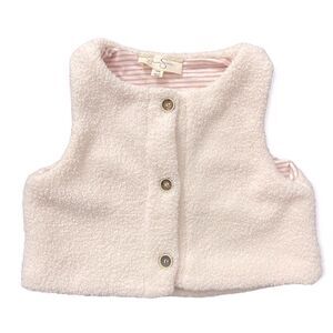 Jessica Simpson Baby Girl’s Cream Sherpa Button Front Sleeveless Vest 18M